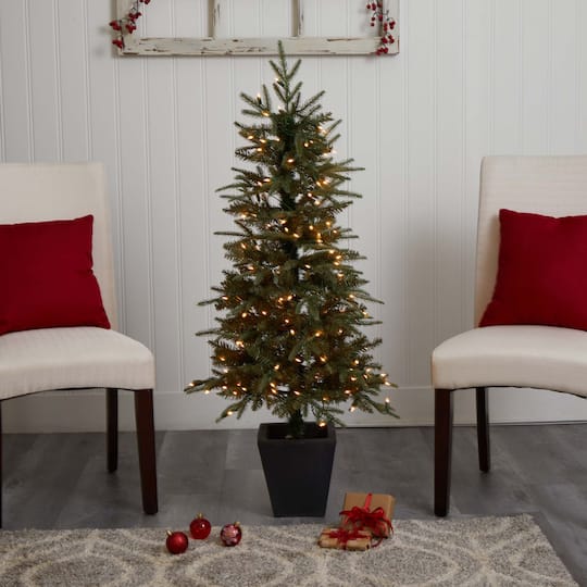 4.5ft. Pre-Lit Artificial Christmas Tree, Clear Lights